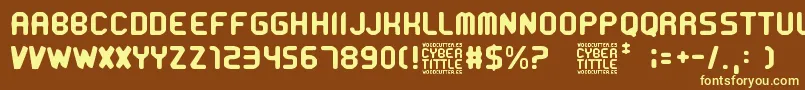 CyberTittle Font – Yellow Fonts on Brown Background