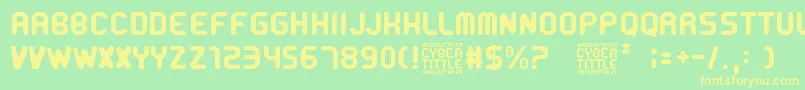 Шрифт CyberTittle – жёлтые шрифты на зелёном фоне