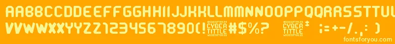 CyberTittle-Schriftart – Gelbe Schriften auf orangefarbenem Hintergrund