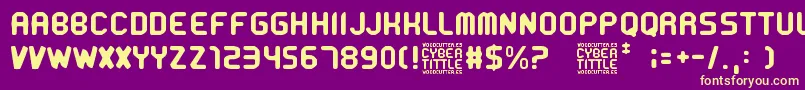 Шрифт CyberTittle – жёлтые шрифты на фиолетовом фоне