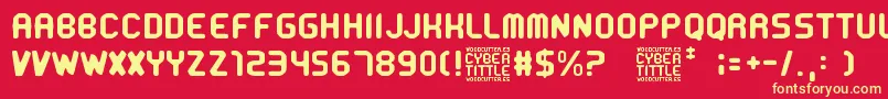 CyberTittle Font – Yellow Fonts on Red Background