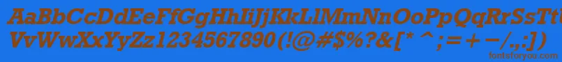 RodeoBoldItalic Font – Brown Fonts on Blue Background