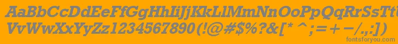 フォントRodeoBoldItalic – オレンジの背景に灰色の文字