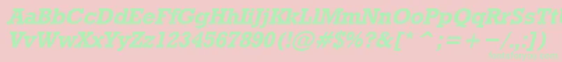 RodeoBoldItalic Font – Green Fonts on Pink Background