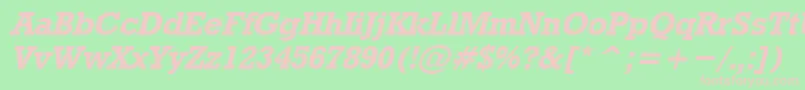 RodeoBoldItalic Font – Pink Fonts on Green Background