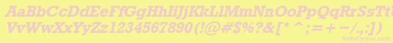 RodeoBoldItalic Font – Pink Fonts on Yellow Background