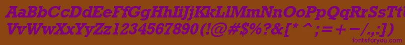 RodeoBoldItalic Font – Purple Fonts on Brown Background