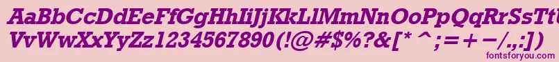 Police RodeoBoldItalic – polices violettes sur fond rose