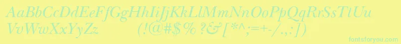 NewbaskervilleexpodcItalic Font – Green Fonts on Yellow Background
