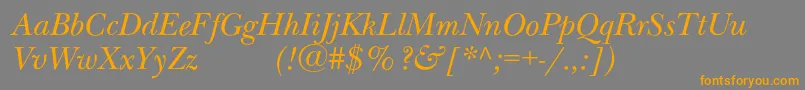 Подробнее о шрифте NewbaskervilleexpodcItalic Шрифт NewbaskervilleexpodcItalic – оранжевые шрифты на сером фоне