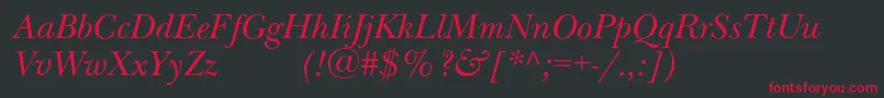 NewbaskervilleexpodcItalic-Schriftart – Rote Schriften auf schwarzem Hintergrund