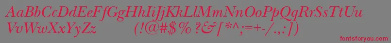 NewbaskervilleexpodcItalic Font – Red Fonts on Gray Background