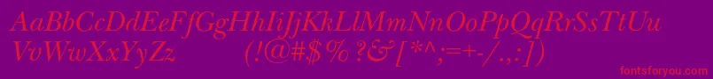 NewbaskervilleexpodcItalic Font – Red Fonts on Purple Background