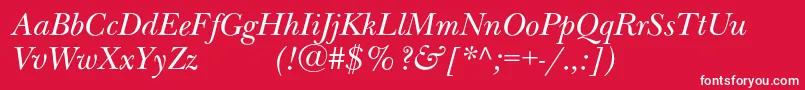 Czcionka NewbaskervilleexpodcItalic – białe czcionki na czerwonym tle