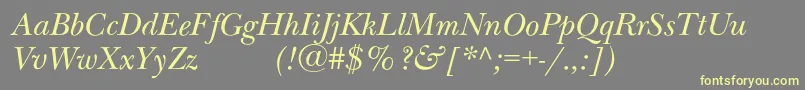 NewbaskervilleexpodcItalic Font – Yellow Fonts on Gray Background