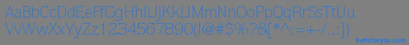 フォントQuorumstdLight – 灰色の背景に青い文字