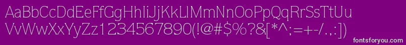 Шрифт QuorumstdLight – зелёные шрифты на фиолетовом фоне