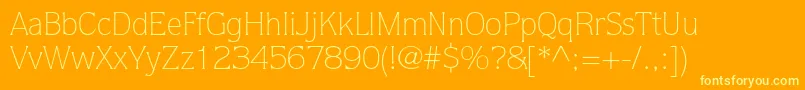 QuorumstdLight Font – Yellow Fonts on Orange Background