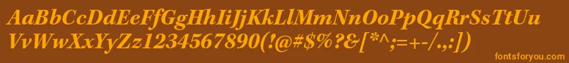 KeplerstdBoldit Font – Orange Fonts on Brown Background