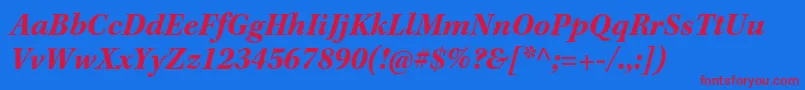 KeplerstdBoldit Font – Red Fonts on Blue Background