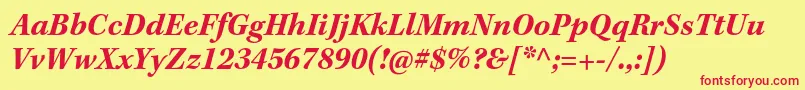 KeplerstdBoldit Font – Red Fonts on Yellow Background