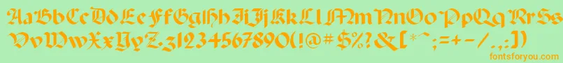 BallistaDisplayScriptSsi Font – Orange Fonts on Green Background