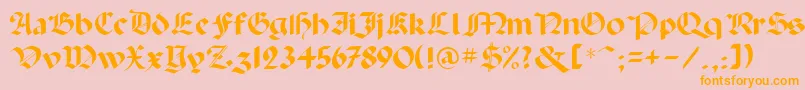 BallistaDisplayScriptSsi-Schriftart – Orangefarbene Schriften auf rosa Hintergrund