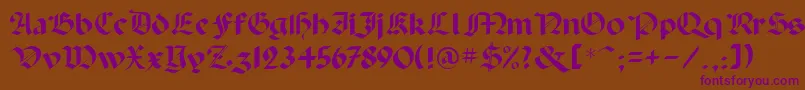 BallistaDisplayScriptSsi Font – Purple Fonts on Brown Background