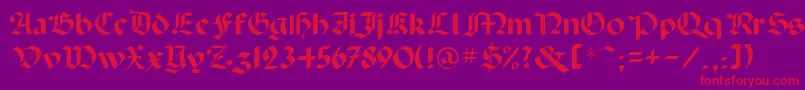 BallistaDisplayScriptSsi-Schriftart – Rote Schriften auf violettem Hintergrund