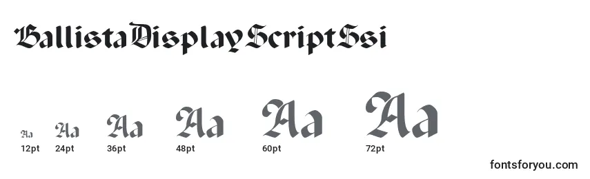 BallistaDisplayScriptSsi Font Sizes