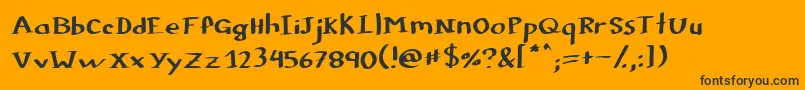 Colophon Font – Black Fonts on Orange Background