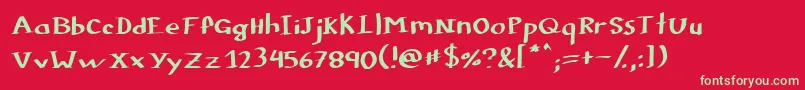 Colophon Font – Green Fonts on Red Background