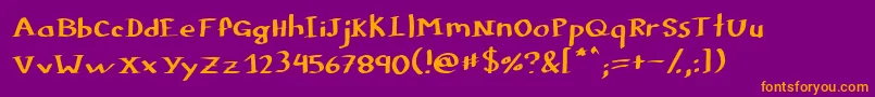 Colophon Font – Orange Fonts on Purple Background