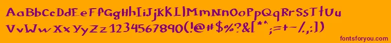 Colophon Font – Purple Fonts on Orange Background