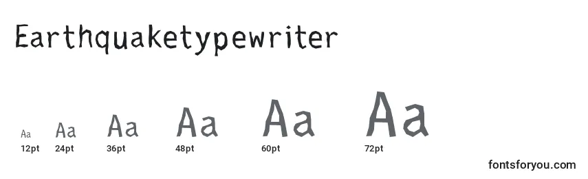 Earthquaketypewriter Font Sizes