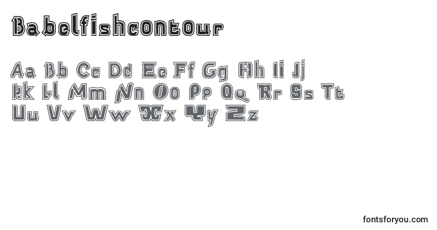 Шрифт Babelfishcontour – алфавит, цифры, специальные символы