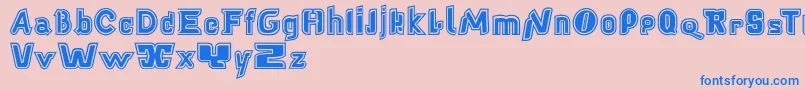 Babelfishcontour Font – Blue Fonts on Pink Background