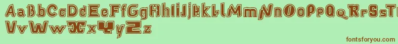 Babelfishcontour Font – Brown Fonts on Green Background