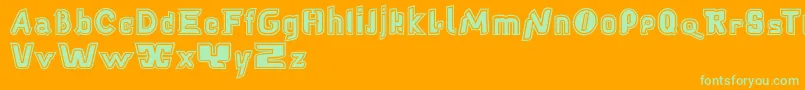 Babelfishcontour Font – Green Fonts on Orange Background