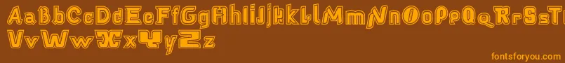 Babelfishcontour Font – Orange Fonts on Brown Background