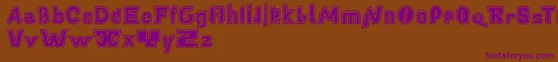 Babelfishcontour Font – Purple Fonts on Brown Background