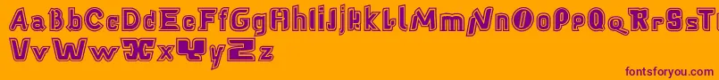 Babelfishcontour-Schriftart – Violette Schriften auf orangefarbenem Hintergrund