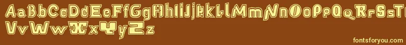 Babelfishcontour Font – Yellow Fonts on Brown Background