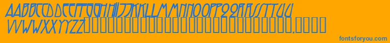 TrilliumcapssskBolditalic Font – Blue Fonts on Orange Background