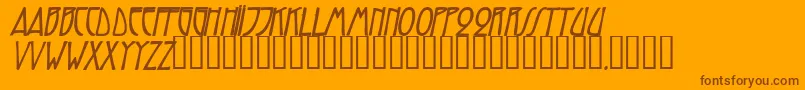 TrilliumcapssskBolditalic Font – Brown Fonts on Orange Background