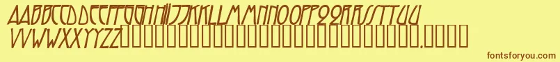 TrilliumcapssskBolditalic Font – Brown Fonts on Yellow Background