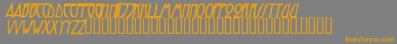 フォントTrilliumcapssskBolditalic – オレンジの文字は灰色の背景にあります。