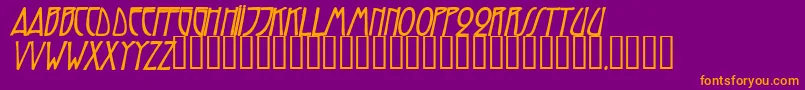 TrilliumcapssskBolditalic Font – Orange Fonts on Purple Background