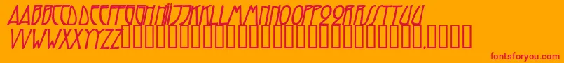 TrilliumcapssskBolditalic Font – Red Fonts on Orange Background