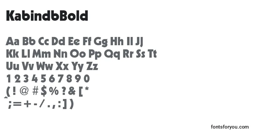 Schriftart KabindbBold – Alphabet, Zahlen, spezielle Symbole